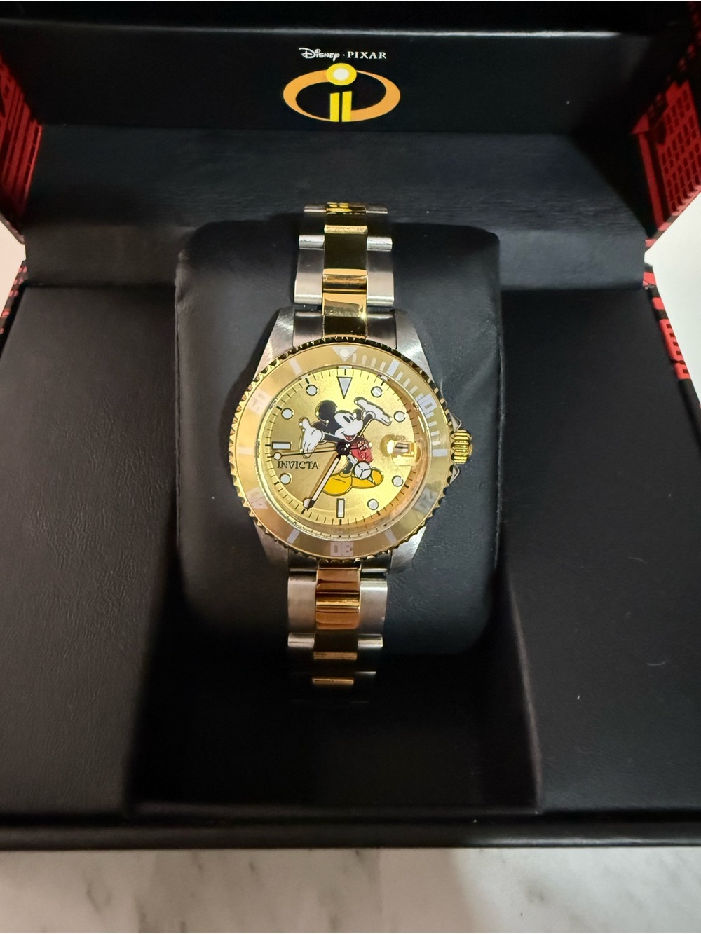 Invicta Kids Two Tone Gold Tone and Silver Mickey Mouse Watch
